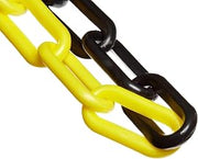 Mr. Chain Alternating Plastic Barrier Chain, HDPE, 2"x500', #8, 51mm, Black/Yellow