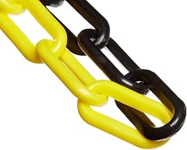 Mr. Chain Alternating Plastic Barrier Chain, HDPE, 2"x500', #8, 51mm, Black/Yellow