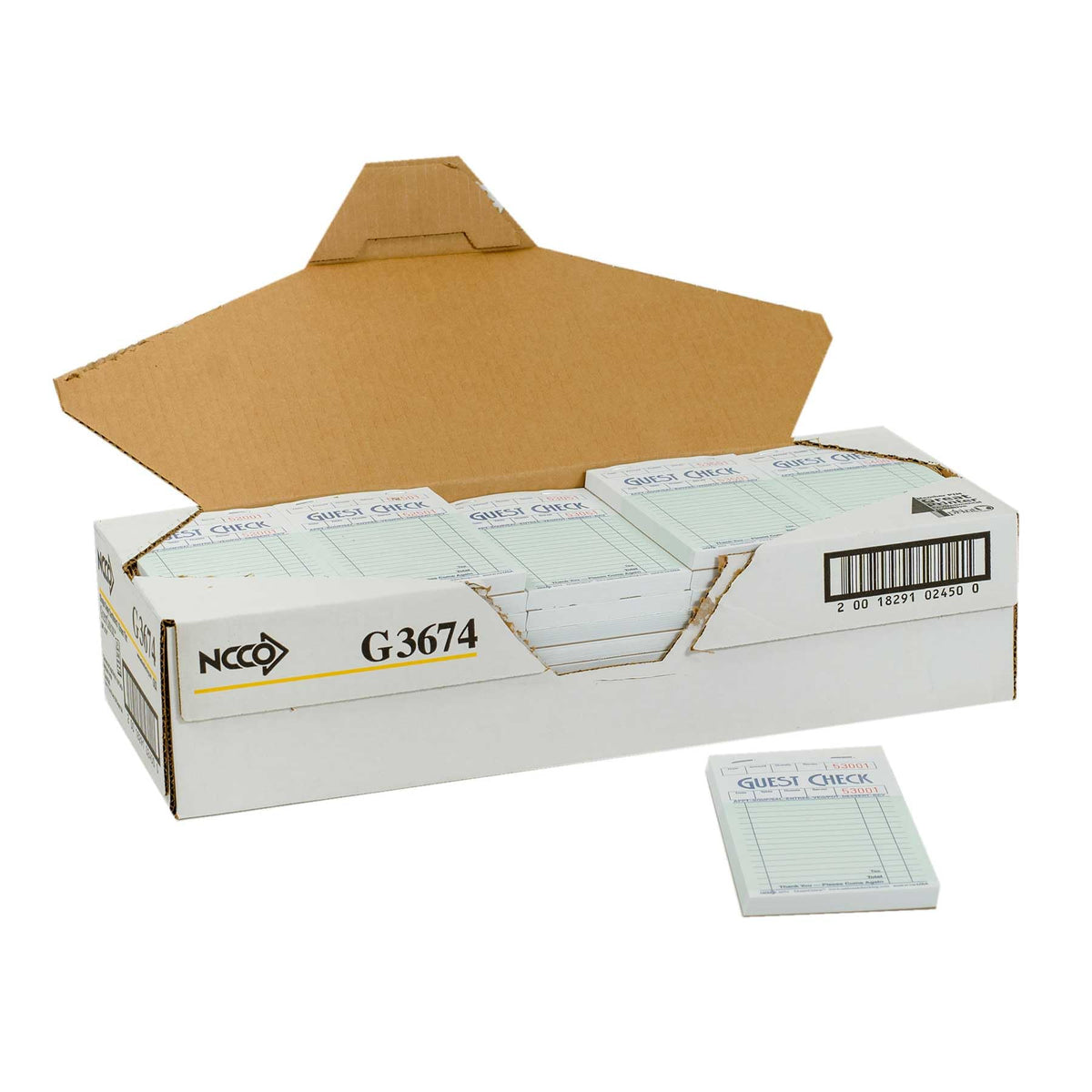 National Checking Company Guest Check Board - 1 Part Green by NCCO – Paper, Pack of 2500