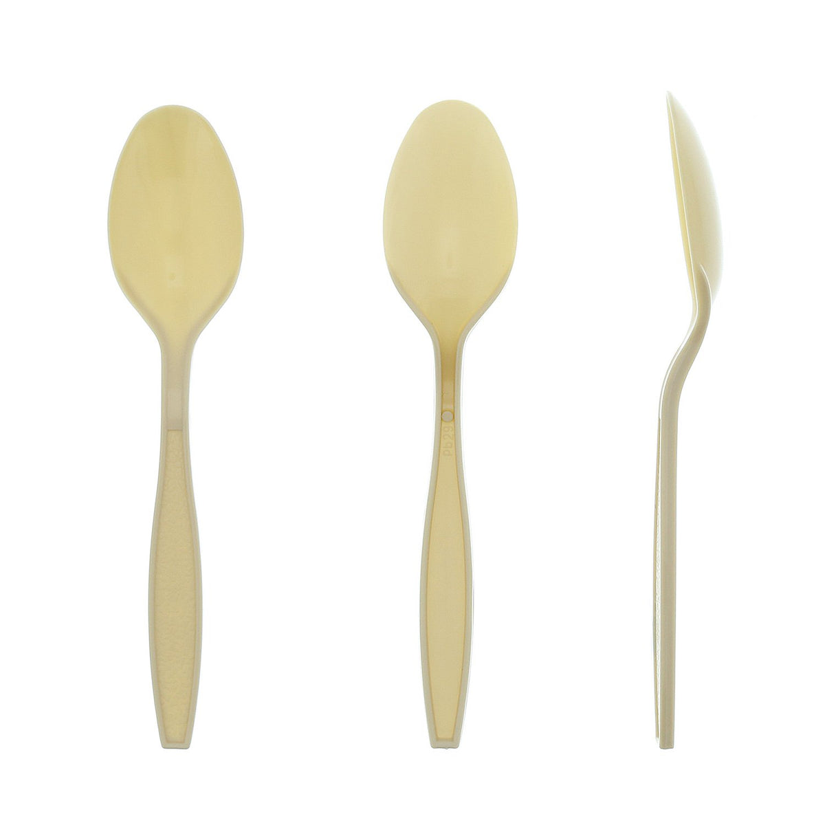 AmerCareRoyal Heavy Weight Unwrapped Disposable Polystyrene Plastic Teaspoons for Restaurants and Catering in Retail Packaging – Paper, Champagne, Pack of 1000, Model S2601XCH-C