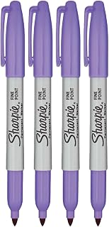 Sharpie Permanent Markers, Fine Point, Lilac Ink, Pack of 4