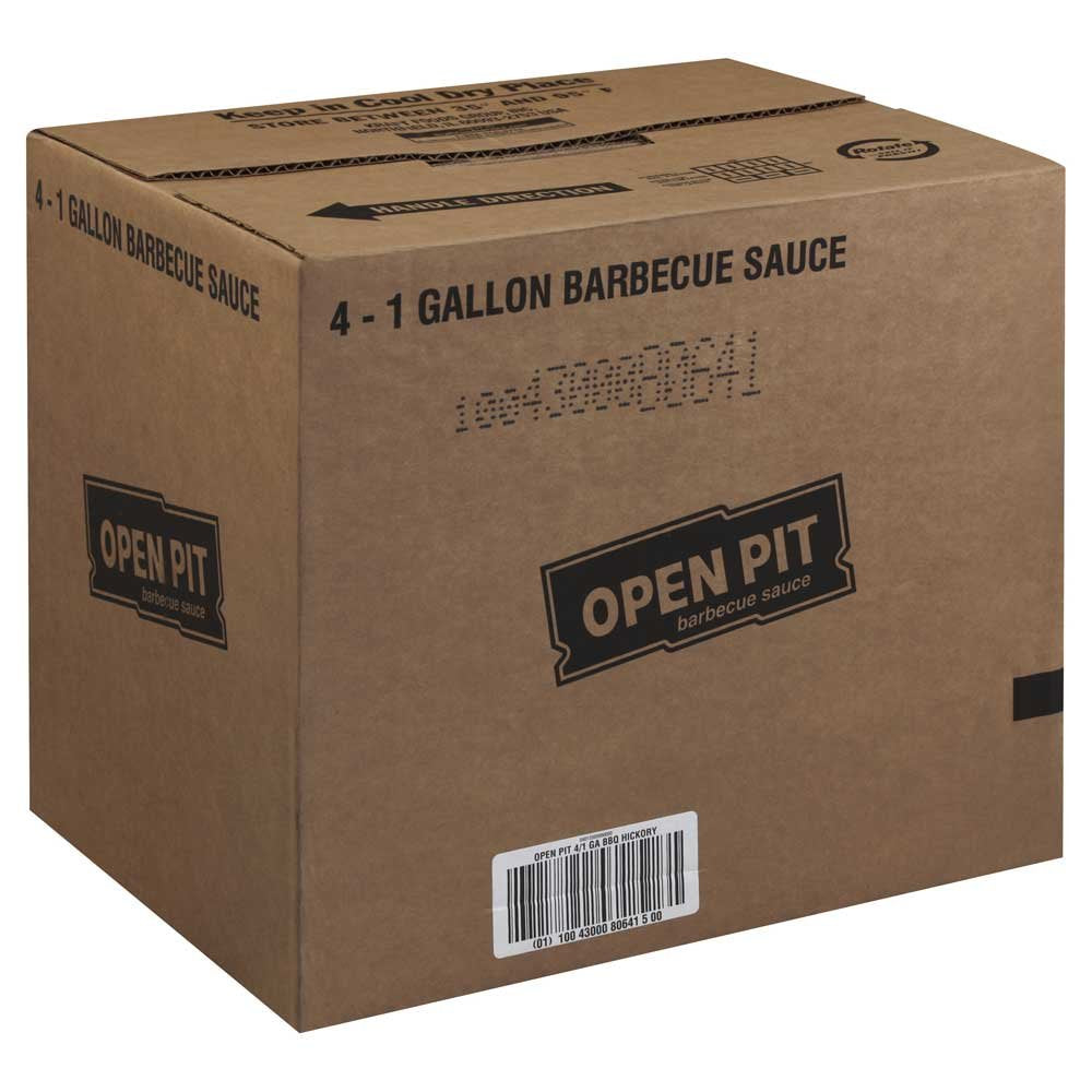 Hickory Barbecue Sauce Jug by Open Pit – 1 gallon, Pack of 4