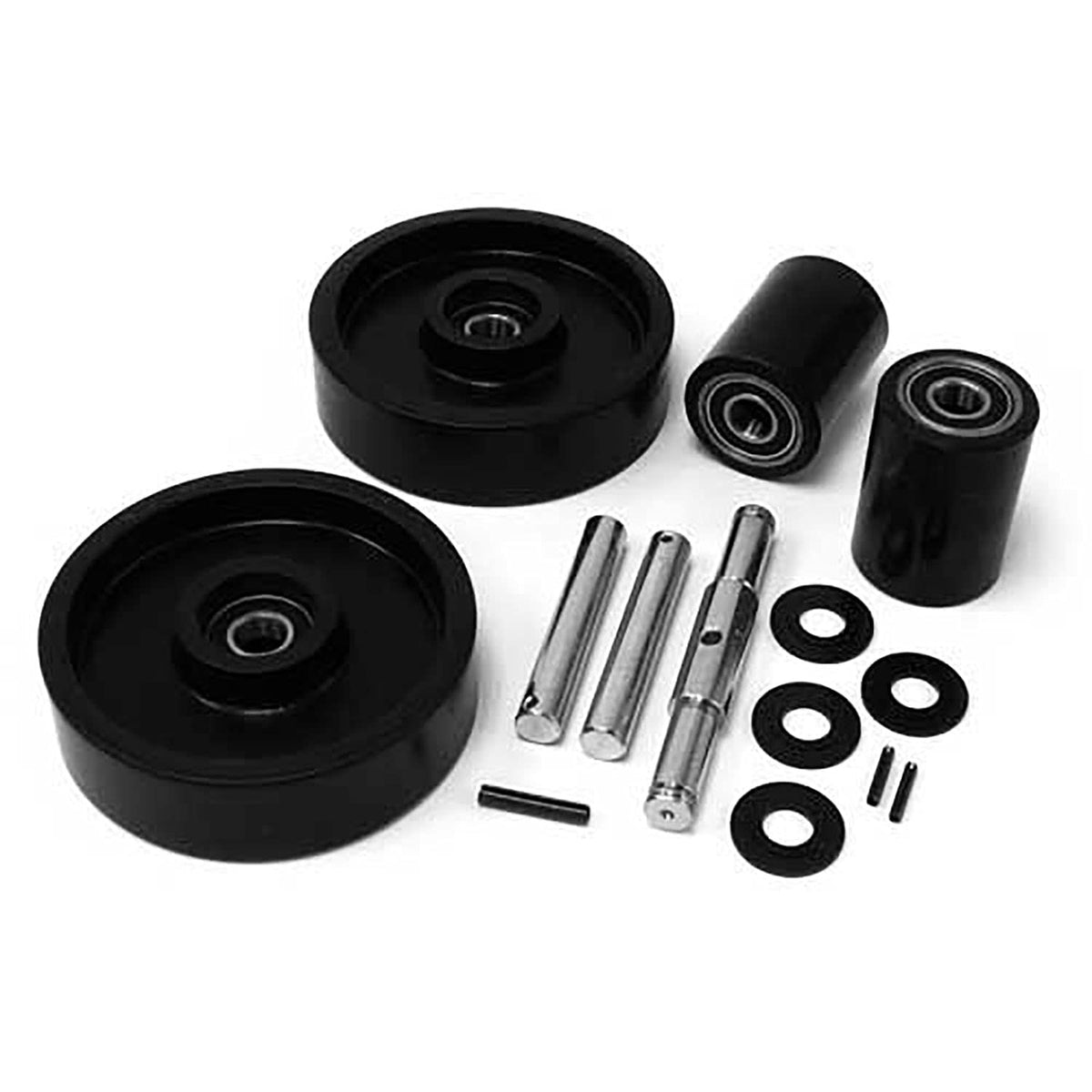 GPS Complete Wheel Kit for Manual Pallet Jack by GPS - Generic Parts Service – 10"L x 10"W x 5"H, Polyurethane, Black, Model GWK-JETW-CK**
