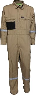 MCR Safety Summit Breeze Flame Resistant FR Coveralls, 7 oz Cotton, Work Coveralls, Tan, 56 Tall