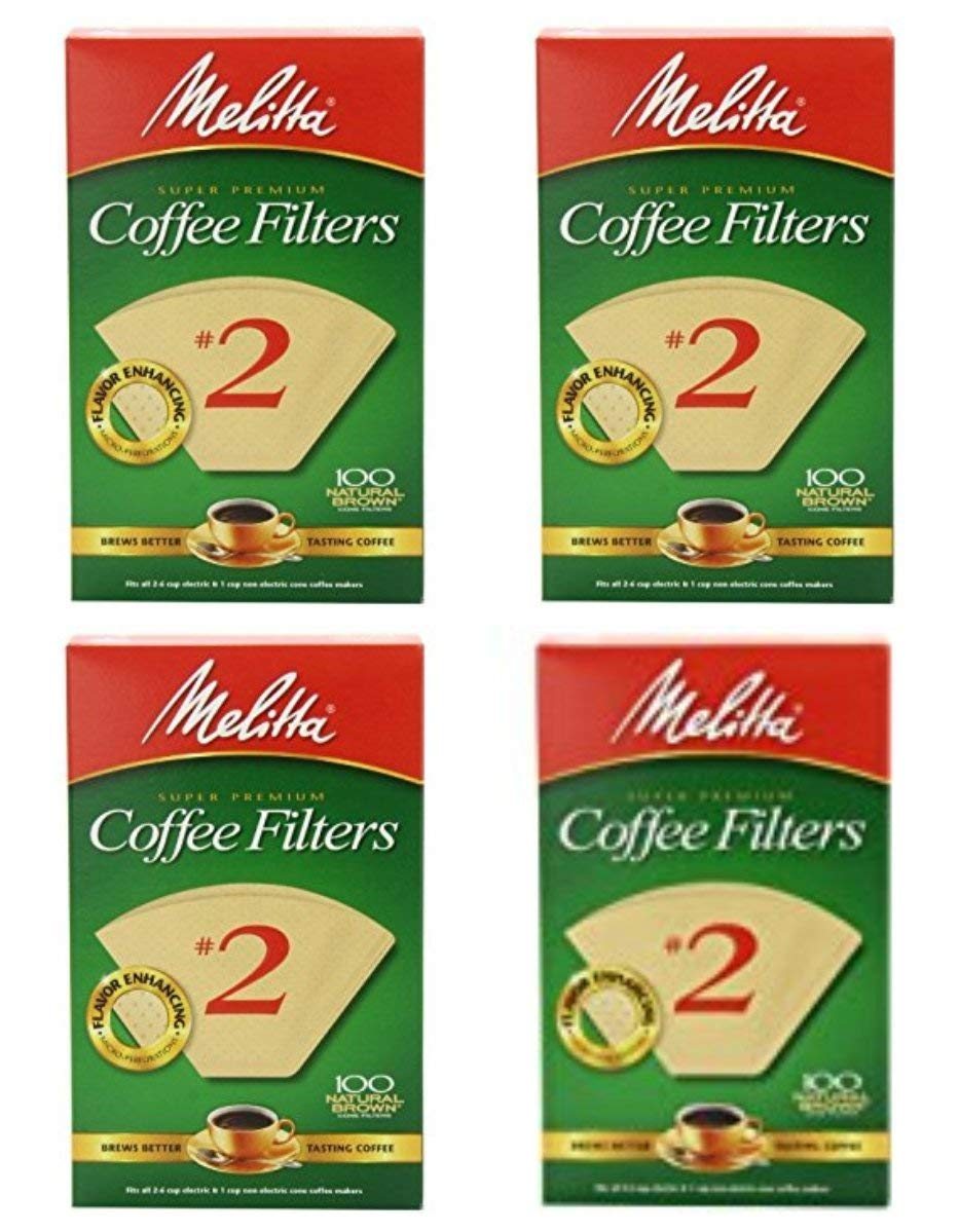 Cone Coffee Filter #2 100 Count- Natural Brown (Pack Of 4) by Melitta – 100 ct (Pack of 4), Paper, Brown, Pack of 4, Model 622752