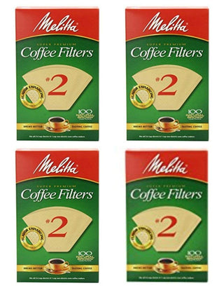 Cone Coffee Filter #2 100 Count- Natural Brown (Pack Of 4) by Melitta – 100 ct (Pack of 4), Paper, Brown, Pack of 4, Model 622752