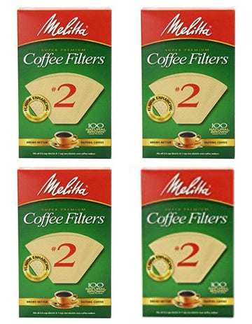 Cone Coffee Filter #2 100 Count- Natural Brown (Pack Of 4) by Melitta – 100 ct (Pack of 4), Paper, Brown, Pack of 4, Model 622752