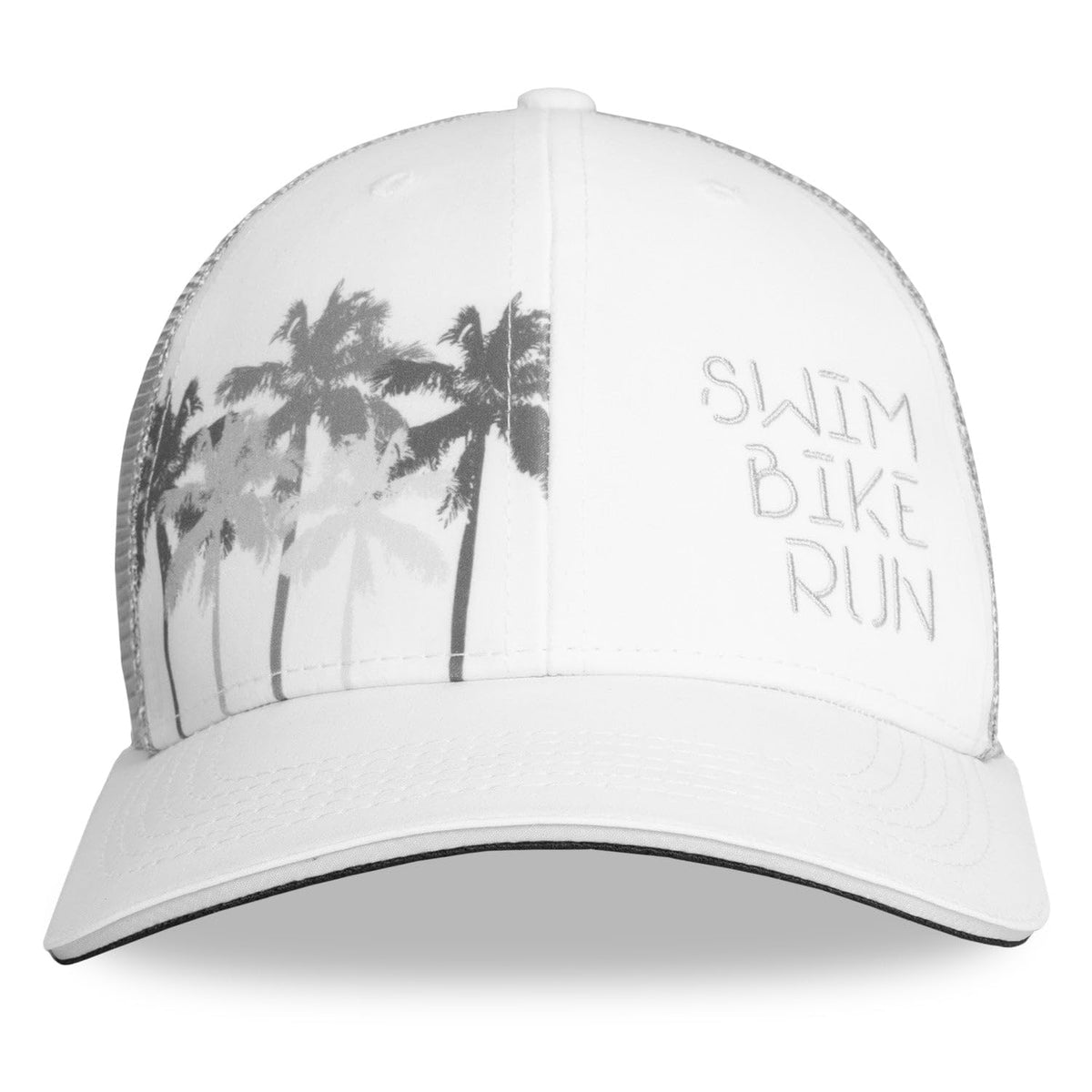 Performance Adjustable Trucker Hat for Men and Women by Headsweats – Polyester, White Palms, Model 7743