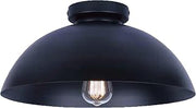 Canarm Ltd. Morro Line 1-Light Semi-Flush Mounted Light – Modern Matte Black Metal Shade, Minimalist Design for Entryways, Bedrooms, Living Rooms