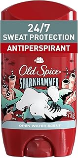 Old Spice Antiperspirant Deodorant for Men, 24/7 Sweat & Odor Protection, Aluminum-Based, Long Lasting Fresh Scent (Open Water/Sharkhammer), 73 g (1 Pack)