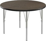Correll 36" Top Bar Stool/Standing Height Round Activity Table in Walnut