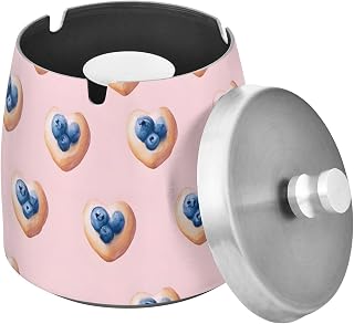 Blueberries Cookies Splash Ashtray with Lid, Outdoor Ashtrays for Patio