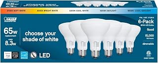 Feit Electric LED 5-Color Choice - BR30 65W Equivalent - 750 Lumen, 2700K Soft Whit, 3000K Bright White, 4000K Cool White, 5000K Daylight and 6500K Cool Daylight