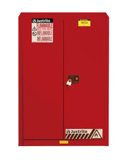 Justrite Red / 60 Gallon / Manual-Close Cabinets
