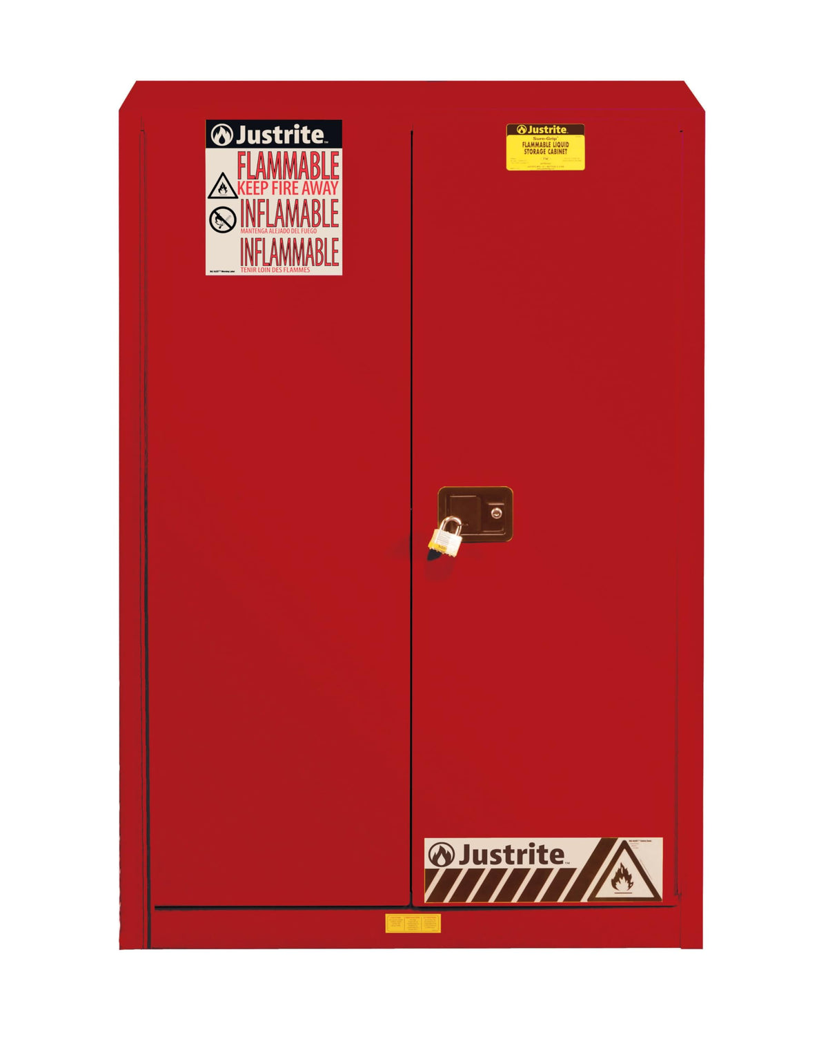 Justrite Red / 60 Gallon / Manual-Close Cabinets