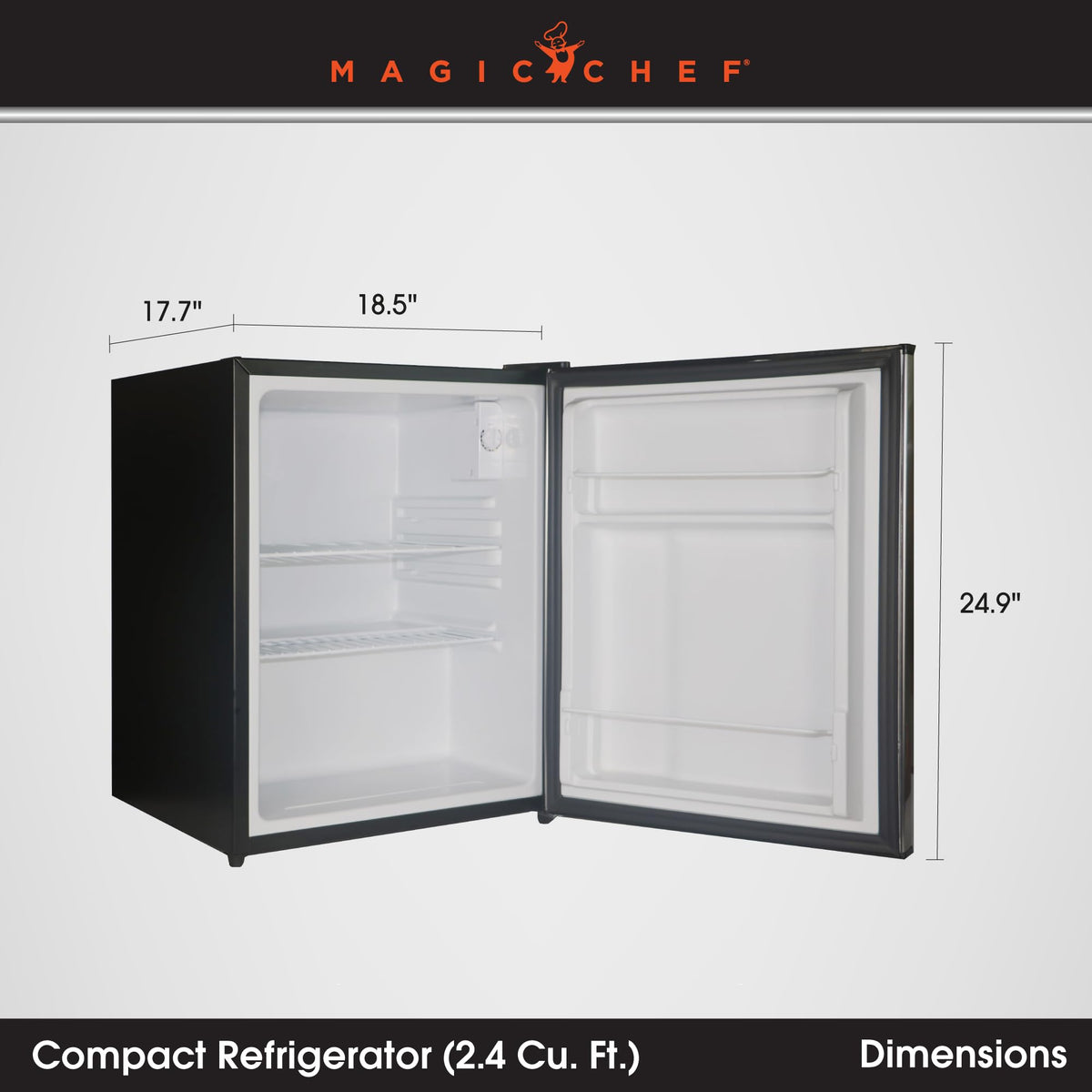2.4 Cu Ft All Refrigerator E-Star by Magic Chef – 2.4 Cu. Ft., 2.4 cubic_feet, Stainless Steel, Silver, Model MCAR240SE2