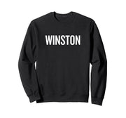 WINSTON Sweatshirt by WINSTON Name Text Desings – Black, Model Y61Q25K99VD
