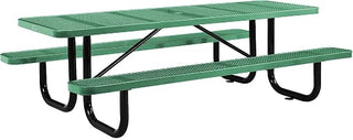 GLOBAL INDUSTRIAL 8' Rectangular Picnic Table, Surface Mount, Green (96 inch Long)
