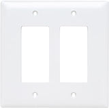 Legrand Pass & Seymour TPJ262W Trademaster Jumbo Oversized Unbreakable Nylon Wall Plate, 2 Gang, Two Decorator Rocker GFCI Cover, White (1 Count)