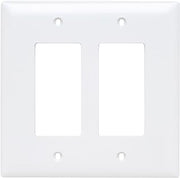Legrand Pass & Seymour TPJ262W Trademaster Jumbo Oversized Unbreakable Nylon Wall Plate, 2 Gang, Two Decorator Rocker GFCI Cover, White (1 Count)