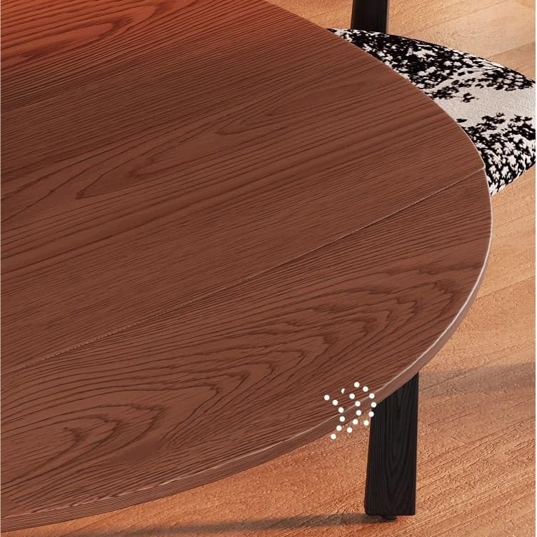 Mesa De Jantar Wooden Dining Table Walnut Round Retro Home Small Diner Table by JOYNOW – One Size, 150x90x76cm, Model 8524