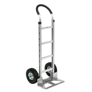 Aluminum Hand Truck Curved Handle by Global Industrial – 40"L x 21"W x 51"H, Aluminum, Gray, Model 168259