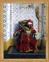 Art Oyster Jean-Leon Gerome Markos Botsaris - 21" x 28" Premium Canvas Print with Antique Gold Finish Frame