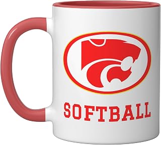 Carlisle High School Wildcats Softball Ceramic Mug, Red/White, 11oz