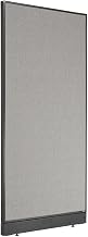 Global Industrial Office Partition Panel, 36.25 Inch W x 76 Inch H, Gray, Pass-Thru Cable, Assembly with Steel Connectors, 1 Piece