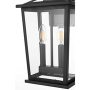 Berks Two Light Outdoor Wall Sconce Black by Lighting Design – Iron, Black