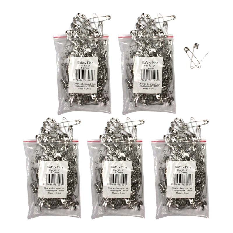 Safety Pins 2" by Charles Leonard – Alloy Steel, Silver