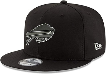 NFL 9FIFTY Black White Adjustable Snapback Hat Cap One Size Fits All (Buffalo Bills) by New Era – Polyester, Buffalo Bills, Model Nfl Black White