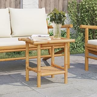 Coffee Table 17.7"x17.7"x17.7" Bamboo Cute Coffee Table Dining Table Side Tables Living Room Mesa De Centro para Sala for Bedroom Garden Park Dining Room