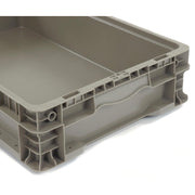 Global Industrial Stackable Solid Straight Wall Container by Monoflo International – 150.0 pounds, Polyethylene (PE), Gray, Model 652744