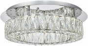 Elegant Lighting Modern Bright Home Decorative Monroe LED Light Chrome Flush Mount Clear Royal Cut Crystal - 17.7x17.7x5.1