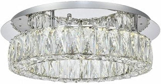 Elegant Lighting Modern Bright Home Decorative Monroe LED Light Chrome Flush Mount Clear Royal Cut Crystal - 17.7x17.7x5.1