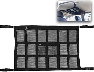 Car Ceiling Cargo Net for BMW M4 M4 Competition CSL, Car Overhead Storage Mesh Organizer, Adjustable Buckle Roof Storage, Auto Cargo Organizer, Interior Accessories, 80 * 53