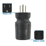 30129 15A to 15/20A Plug Adapter by Conntek – 1/PK, Plastic, Black, Model 30129/ WS-187-3