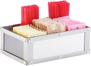 Cal-Mil 3398-55 Urban Packet and Condiment Organizer, 5.125" Height, 9" Width, 6" Length, Stainless Steel