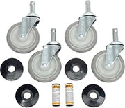 Nexel 5" Swivel Stem Casters, Polyurethane, W/Bumper, 1200 lb Capacity, 4/Pk