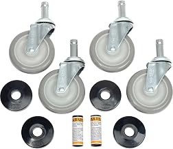 Nexel 5" Swivel Stem Casters, Polyurethane, W/Bumper, 1200 lb Capacity, 4/Pk