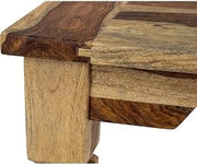 Starlight Canyon Home Solid Sheesham Wood Dining Bench with Bohemian Eclectic Style, Farmhouse Entryway Accent Bench for Kitchen Table