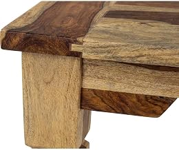 Starlight Canyon Home Solid Sheesham Wood Dining Bench with Bohemian Eclectic Style, Farmhouse Entryway Accent Bench for Kitchen Table