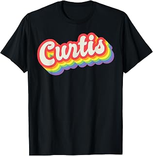 Curtis Pride Month LGBTQ Rainbow Flag Name Personalised T-Shirt