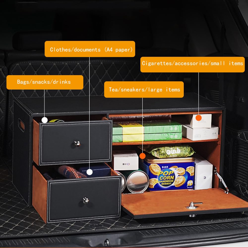 Car Trunk Organizer for iti G37 Sedan 2007-2013 Large Capacity Multifunctional Storage Box Waterproof Storage Bag Drawer Storage Box with Password Lock by WMJFG – Model