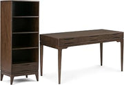 SIMPLIHOME Harper 2-Piece Home Office Set – 60" Solid Wood Desk