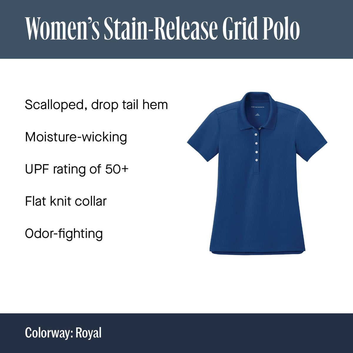 Women's Dry Zone Stain-Release Grid Polo White by Port Authority – 5X-Large, White, Model LK845