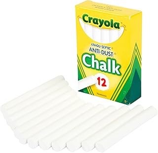 Crayola(R) Anti-Dust Chalk, (White) Box Of 12 Sticks