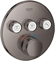 GROHE Grohtherm SmartControl Thermostat with Three Shut-Off Valves, Round Wall Rosette, Colour: Hard Graphite - 29121A00