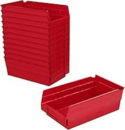 Akro-Mils 30130 Heavy Duty Plastic Shelf Bins, 12"x 6.5"x 4", Red, 12-Pk